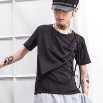 여름 품 남성 반팔 티셔츠 BF 바람 청소년 커 플 슬 림 반팔 티 셔츠 트 렌 디 한 2 가지 개성