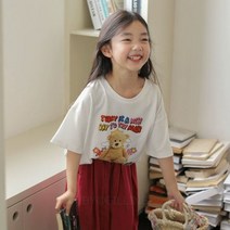 [마씨엘] 어클락 곰돌레터링티셔츠 유아 아동 키즈 동대문 남대문 아동복 유아옷