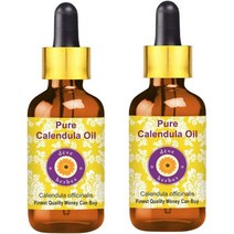유리 드로퍼가 함유된 Deve Herbes Pure Marigold Oil Calendula Officinalis - 100% 자연 등급의 바디 케어 2 100ml x 2팩 427, 100ml X 2 (6.76 Ounce) with Gl