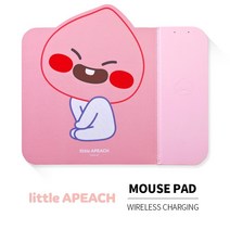 라인프렌즈 BT21 장패드 게이밍 대형 롱 롤 카카오 어피치 라이언 브라운 샐리 코니 치미 타타 쿠키 코야 알제이 망 슈키 예쁜 캐릭터 책상 키보드 매트 받침대 컴퓨터 노트북 귀여운 무선충전 마우스패드 다이소, 8. 마우스패드 카카오 무선충전 어피치, 1개