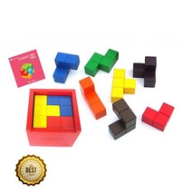 6살 원목 테트리스 큐브 블록 도형교구 포켓북 조카선물 어린이집교구 IQ