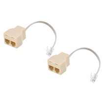 MECCANIXITY Phone Jack Splitter 6P4C Male to 2 Female Way Socket Adapter Telephone Line Splitter wit