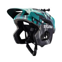 올마운틴 산악 자전거 헬멧 MTB 하프 다운힐 하이바, 한 사이즈, 무늬 그린 54-59cm