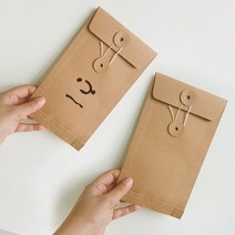 크라프트 무지 단추 청첩장 엽서 각대 봉투(엽서 50장이상 들어가는)