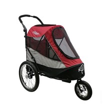 PETIQUE Trailblazer 조거 중형 반려동물용 개 카트 고양이 및 개를 위한 통기성 애완동물 유모차 해왕성, Red