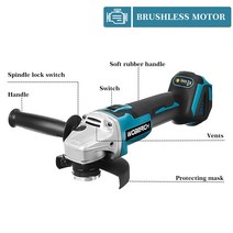 무선광택기 무선 임팩트 앵글 그라인더 18V 125mm/100mm 브러시리스 마끼다 배터리용 전동 공구 절단기 폴리셔 전용, [01] 125mm