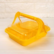 달곰베이킹 일회용 손잡이 도시락 옐로우, 1개