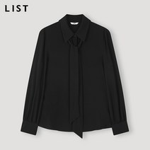 [리스트(LIST)] 미니멀 타이 블라우스_TWWBLM80020_BK