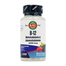 칼 B12 메틸코발라민-아데노실코발라민 60정 KAL B12 Methylcobalamin n Adenosylcobalamin 2000mcg 60Tab, 1개
