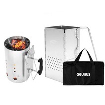 원형 차콜스타터 BIG 접이식 스텐 화로대 숯불착화기