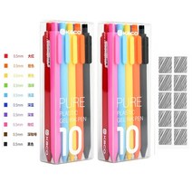 Kaco 2010 여러 색상 개폐식 젤 펜 0.5mm 컬러 잉크 저널용 부드러운 쓰기 노트북 플래너 드로잉 문구, 20pc 컬러 펜 10