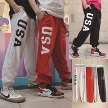 USA 레터링 힙합 조거팬츠 줌바닷컴 방송댄스의상 댄스복 무대의상 스피닝 줌바웨어 댄서