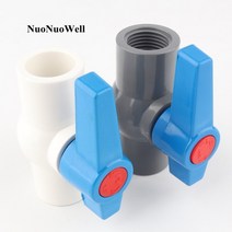 2 개/몫 20mm PVC 볼 밸브 1/2 "여성 스레드 글로브 밸브 관개 정원 물 커넥터 수족관 탱크 어댑터 블, 02 1I2 Inch Female_01 White