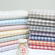 가림막 커튼 앞치마 테이블보 식탁보 배경천 원단 30수 워싱 멜란체크 14종 E, 보라