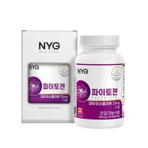 대두 이소플라본 파이토젠 식물성 에스트로겐 영양제 당귀 분말 40대 50대 60대 70대 중년 여성 여자 부모님 뼈 건강 기능식품, 1박스, 대두이소플라본 파이토젠 60캡슐