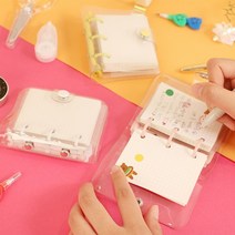 3공 포토카드 포카 폴라로이드 엽서 보관 미니 다이어리 바인더 3컬러 [3-Hole Mini Diary Notebook for Photo Cards 3 Colors], 다이어리+80매(Diary+80 Sheet), 핑크(Pink)