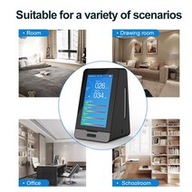 공기측정기 Tuya-WIFI 10 인 1 대기질 감지기 CO2 테스터 PM2.5 PM10 TVOC HCHO AQI 모니터 시간 LCD 디스플레이 적외선 센서