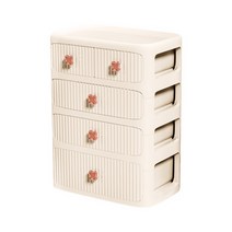 Yisoko 마카롱 3단 4단 미니 서랍장, 크림