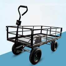 대형 핸드카트 핸드카 수레 카트 농업용 운반차 덤프 수동 구루마 리어카, 검정 132x89x28 공기주입