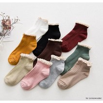 10칼라 면레이스 여성 발목 도톰 양말 단체 구매 대량구매