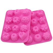 WARMBUY 배쓰밤 게스트 비누 젤리 초콜릿 캔디 만들기용 실리콘 몰드 2팩 324109