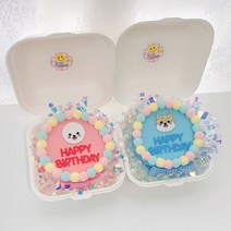 강아지 생일 모형케이크, 노랑, 셔틀랜드쉽독(브라운)