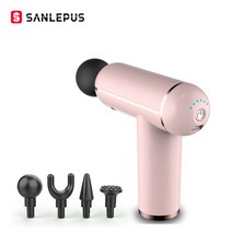 sanlepus 휴대용 마사지 건 lcd fascia gun electric muscle percussion massager for neck 바디 이완 통증 완화 요법, 협력사, 핑크 버튼, C형 충전