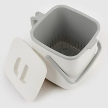 핸들형 대형 음식물 쓰레기통 처리함 보관통 수거 5L 가정용 대용량 주방 자취생용품 집들이선물 신혼부부, 다크그레이