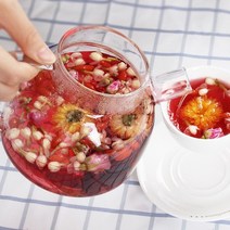 중국 전통차 선물 겨울 멜론 연꽃 잎차 기름을 긁어 지방을 제거하고 날씬한 배꼽 미용 레몬 조각을 물에 담가 마시는 꽃 차 조합 건강 차, 로즈 로젤 티【컨디셔닝 내분비 뷰티 뷰티 티】