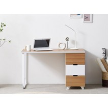 원룸 1인 가구 슬림 노트북 컴퓨터 서랍 책상 세트 디자인 사무용 튼튼한, 월넛