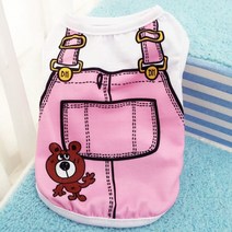 강아지 고양이 봄 옷 나시 시밀러룩 소형견 토이푸들 바캉스 프렌치불독 크롭티, XXL 6-7.5kg, pink