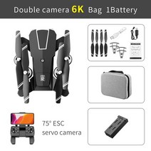 RC헬기6K HD ESC 카메라와 함께 5G 와이파이 GPS 드론 듀얼 Selfie 모드 나를 따라 이미지 실시간 전송 Fol, 04 6K 1Battery