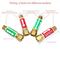 화염 버스터 용접 절단 산소 연료 아세틸렌 프로판 천연 가스 916 38quot m16 토치 조절기 플래시백 방지기, m16x1.5mm, 레귤레이터 엔드 마운트, 1개