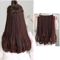[피플앤제이] C컬 붙임머리 가발 헤어피스 볼륨 긴 자연스러운 연출, 타입2 35cm - 블랙