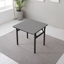 이반가구 1인~8인 접이식테이블 다용도 책상 절탁자 식탁 컴퓨터책상 입식책상 회의테이블 작업테이블 다용도 오피스 사무실 서재, 절탁자 800x800, 그레이(블랙테두리), 블랙다리
