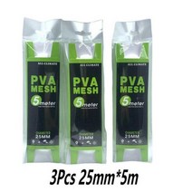 3 개/몫 5M PVA 가용성 PVA 메쉬 리필 잉어 낚시 피더 물고기 미끼 리필 머리 조작 후크 미끼 25mm 35mm 낚시 액세서리, 3pcs 25mm 5m