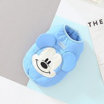 강아지 외출복 외투 자켓 애견옷디즈니 애완 동물 개 옷 겨울 따뜻한 미키 마우스 자켓 코튼 작은 중형 조, 04 Light Blue_06 XXL