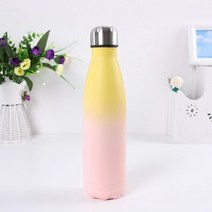 진공탈포기 수동 실리콘 탈포기 교반 로고 사용자 정의 500ml 더블 컬러 물병 절연 컵 스테인레스 스틸 보, 03 Yellow Pink_01 500ml