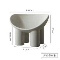 북유럽 디자이너 침실 플라스틱 의자 홈 가구 싱글 소파 발코니 거실 사무실 백 소파, 큰 회색