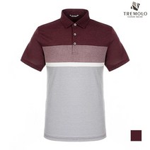 [TREMOLO] 컬러블럭 배색 반팔 카라 티셔츠__TRBASVM3106