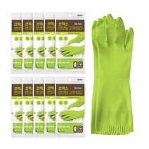 코멕스 면코팅 고무장갑 L, 그린, 대(L), 10개