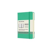 Moleskine 클래식 12개월 2022 주간 플래너 하드 커버 포켓 (8.9 x 14cm(3.5 x 5.5인치)) 스칼렛 레드, Sapphire Blue