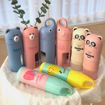 휴대용 여행용 어린이집 칫솔 치약 통 케이스 모음, 베어 치솔통 아이보리, 1개