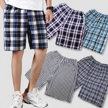8/4 신상추가 남여공용 순면5부체크반바지 밴딩팬츠 남여바지 호캉스 커플 쿨 여름 사계절 잠옷바지연예인 짱마니닷컴