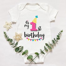 옷 돌 바디슈트 외출복 그것은 내 첫 번째 생일 반팔 파티 100 면 소년 소녀 의상 샤워 선물