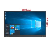 65 75 86 100 인치 멀티 미디어 터치스크린 올인원 PC 스마트 회의 TV 컴퓨터, 75 인치 i3 + 8G + 128G + 모바일 스탠드