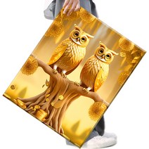 FASEN 액자 보석십자수 캔버스형 DIY 키트 40 x 50 cm, 1세트, FAN113.황금부엉이