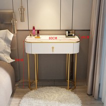 MONTHERIA 다용도 화장대 수납화장대세트 LED 거울+의자 A598-10, 80CM, 화이트골드-걸상과 거울이 없다