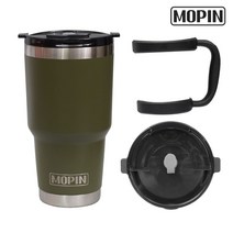 모핀 대용량 진공텀블러 선택03 [텀블러+씰링캡+두줄손잡이], 900ml, 카키