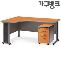 가구뱅크(지방택배불가) OA 책상세트 (L퍼즐책상1400+이동서랍) 사무용책상 사무실책상 ㄱ자책상 L자책상 수납장 서랍장, (L퍼즐1400+서랍)월넛좌